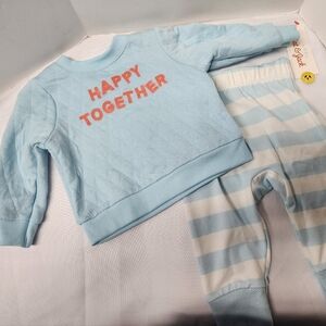 Cat & Jack 2 Piece Set, HAPPY TOGETHER, SZ 0-3, 3-6, 6-9 Month, NWT